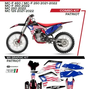 UFO sada samolepek (dýhy) GAS GAS MC 125 21-22; MC 250 22; MCF 250/350/450 21-22 PATRIOT barva černá - Akční Cena