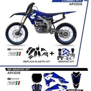 Výhodná Nabídka UFO kompletní sada plastů YAKIT321001 PLUS sada samolepek (dýhy) YAMAHA YZF 250 19-22; YZF 450 18-22 v sadě přední tabulka (YA04860) a kryty tlumičů (YA04814) APODIS barva černá -