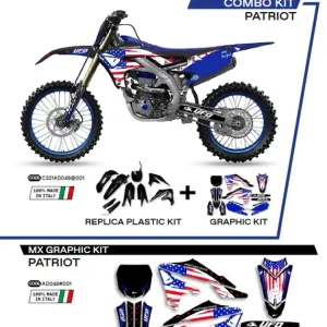 UFO kompletní sada plastů YAKIT321001 PLUS sada samolepek (dýhy) YAMAHA YZF 250 19-22; YZF 450 18-22 v sadě přední tabulka (YA04860) a kryty tlumičů (YA04814) PATRIOT barva černá - Víkendová Akce