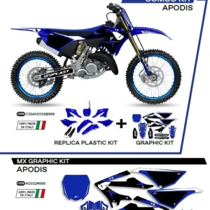 Horká Nabídka UFO kompletní sada plastů YAKIT324999 PLUS sada samolepek (dýhy) YAMAHA YZ 125/250 22 v sadě přední tabulka (YA04860) a kryty tlumičů (YA04814) APODIS barva (bílá/světle modrý) -