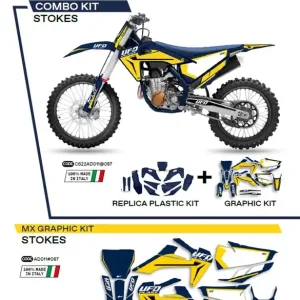 Vrácení Zdarma UFO kompletní sada plastů HUKIT622087 PLUS sada samolepek (dýhy) HUSQVARNA TC 125/250 19-22; FC 250/350/450 19-22 v sadě přední tabulka (HU04303) a kryty tlumičů (HU03361) STOKES barva světle modrá -