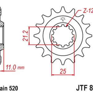 Nízká Cena JT řetězové kolo přední 727 12 HUSQVARNA CR/WR/TC/TE 125/250/300/310/410/510/610 (72712JT) (řetěz 520)