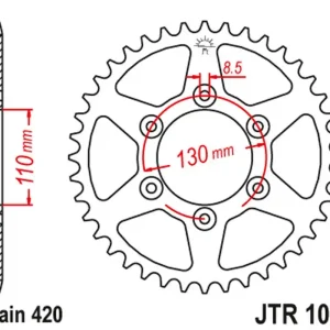 JT rozeta CPI 50SM 06-12 (JTR107962) (řetěz 520) Ruční Výroba
