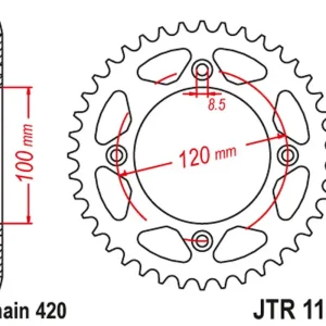 Horká Nabídka JT rozeta 4453 50 BETA 50 RR ENDURO / ENDURO závodní / ENDURO sport 18-19 (445350JT) (řetěz 420)