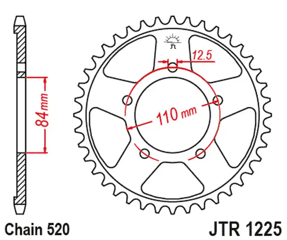 JT rozeta 4734 41 HONDA CB 500X 18-23, CB500F 22-23, CBR 500R 22-23 (řetěz520) (473441JT) Značkový