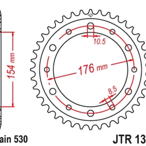 Vysoce Kvalitní JT rozeta 4434 44 HONDA CB 1000R 08-16 (443444JT) (řetěz 530)