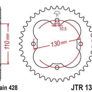 Bezpečná Platba JT rozeta 4355 48 HONDA TRX 90 93-19, TRX 125 87-88 (435548JT) (řetěz428)