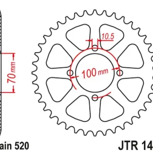 Nejlepší Volba JT rozeta 4465 50 KAWASAKI KLT 200/250 82-85 (446550JT) (řetěz520)