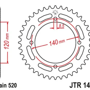 JT rozeta 4354 39 KAWASAKI KXF A TECATE 87-88 (ATV) (435439JT) (řetěz520) Exkluzivní