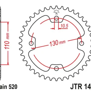 JT rozeta 4303 42 KAWASAKI KSF 450 (KFX 450) 08-14 (ATV) (430342JT) (řetěz520) Omezená Nabídka