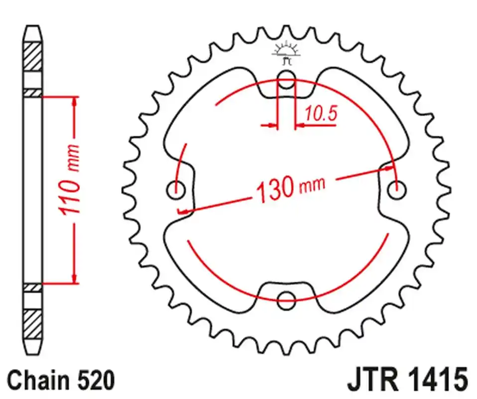 JT rozeta 4303 42 KAWASAKI KSF 450 (KFX 450) 08-14 (ATV) (430342JT) (řetěz520) Omezená Nabídka