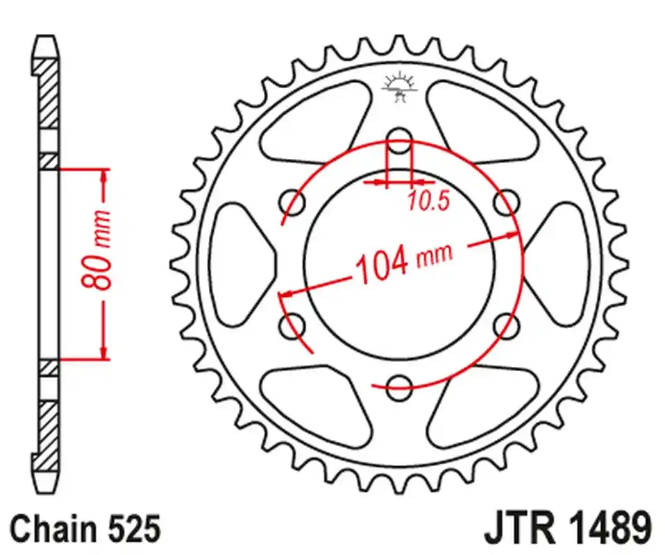 Originální JT rozeta 4359 42 KAWASAKI ZX750R, NINJA, KLZ VERSYS (12-) (435942JT) (řetěz 525) (černá)