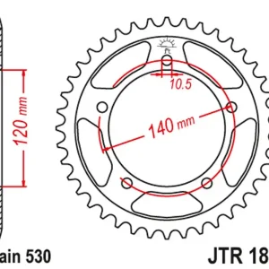 JT rozeta 4409 42 SUZUKI GSF 1250 06-16, GSXR 1000/1300 (440942JT) (řetěz 530) barva černá Nejprodávanější