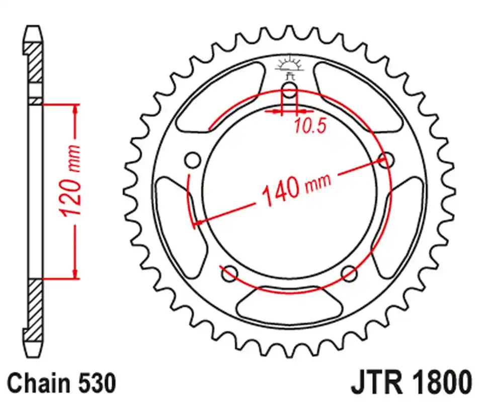 JT rozeta 4409 42 SUZUKI GSF 1250 06-16, GSXR 1000/1300 (440942JT) (řetěz 530) barva černá Nejprodávanější
