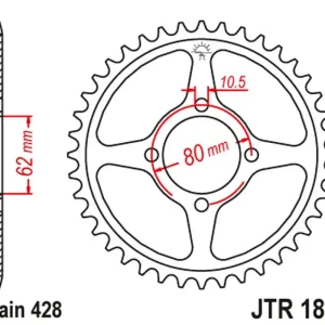 JT rozeta 843 54 YAMAHA TT-R 125 02-21 (84354JT) (řetěz428) Časově Omezené