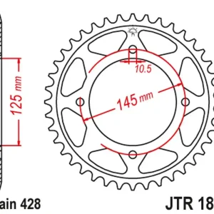 JT rozeta 4482 56 YAMAHA XVS 125 DRAG STAR 00-04, XVS 250 DRAG STAR 01-04 (448256JT) (řetěz 428) Víkendová Akce
