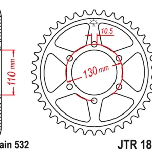 JT rozeta 4440 48 YAMAHA YZF-R6 03-10 (444048JT) (řetěz532) (originál) Přímo Od Výrobce