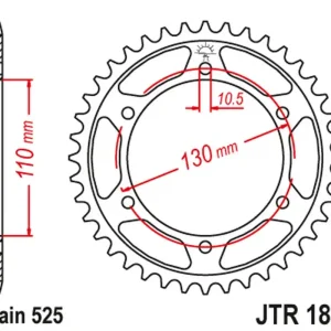 JT rozeta 4385 45 SUZUKI GSXR 750 11-19, YAMAHA MT-09 14-20, R6 06-20 (438545JT) (řetěz 525) černá (ORYG) Odeslání Ihned