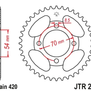 Výprodej JT rozeta 269 39 HONDA C 90 CUB 84-02 (26939JT) (řetěz420)