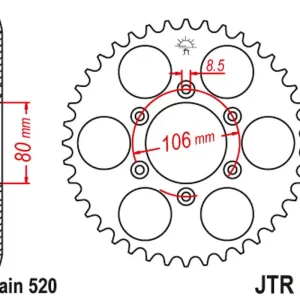 Trendový JT rozeta 3560 45 APRILIA SX 125 08-12, MX 125 04-07 (356045JT) (řetěz 520)