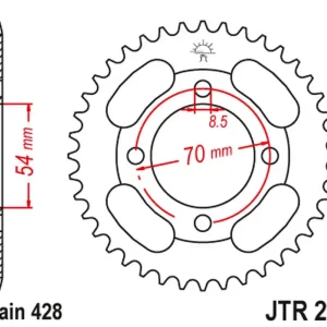 JT rozeta 263 40 HONDA CT 100 86-94; PEUGEOT 110 VOX 13, KYMCO 110/125/150 (26340JT) (řetěz428) Odeslání Ihned