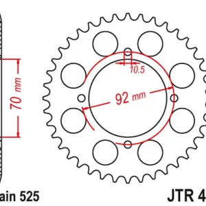 Doprava Zdarma JT rozeta JTR474 48 KAWASAKI KH 250 75-82, S1 250 73-75 (47448JT) (řetězĆ.525)