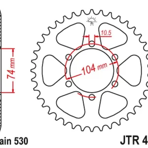JT rozeta 481 42 KAWASAKI s 400/550 80-83, s 650 79, KH 500 72-75 (48142JT) (řetěz530) Kup Teď