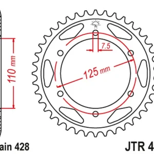 Hromadná Objednávka JT rozeta 485 46 GILERA 125 KK/KZ 06-89, 125 COUGAR 01 (48546JT) (řetěz428)