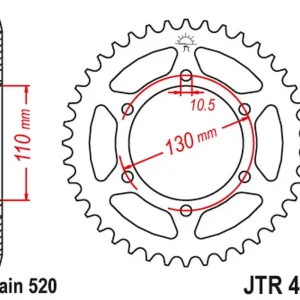 Vrácení Zdarma JT rozeta 504 46 KAWASAKI KLE 300 VERSYS 17-24 (50446JT) (řetěz 520) černá