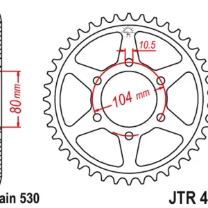 JT rozeta 488 39 KAWASAKI KZ 650 SR 77-80, s 500B3 81, s 400F 8385 (48839JT) (řetěz 530) Speciální Cena