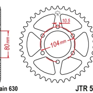 JT rozeta 501 39 KAWASAKI s 750 80-82, GPZ 750 82-87; s 1000/1100 81-86, GPZ 1100 81-85 (50139JT) (řetěz630) Ověřený