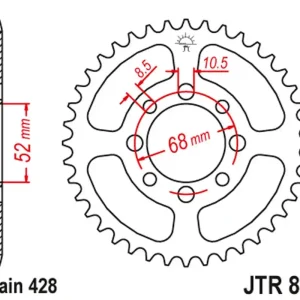 JT rozeta 802 34 SUZUKI SHOGUN 110, GT 80 81-82, DS 80/JR 80 80-03 KAWASAKI km 10078-82, KD 100 76-79, KC 100 80-86, KH 100 76-83 (80234JT) (řetěz 428)802/34Z;JTR80234;JTR802,38 Záruka V Ceně