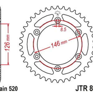 Sleva JT rozeta 808 46 SUZUKI RS 175 80-82, DR 350 90-99 (80846JT) (řetěz 520)