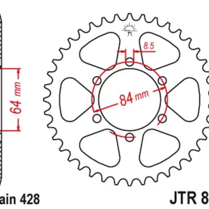 Víkendová Akce JT rozeta 809 46 SUZUKI TS 100/125 79-81 (80946JT) (řetěz 428)