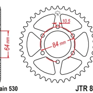 JT rozeta 814 43 SUZUKI GSX 400 81-85, GS 400LT 81, (81443JT) (řetěz 530) Oblíbený