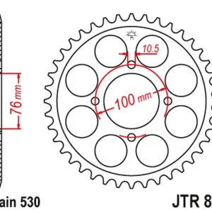 JT rozeta 817 40 SUZUKI RG 500 GAmmA 86-89 (81740JT) (řetěz 530) Limitovaná Edice