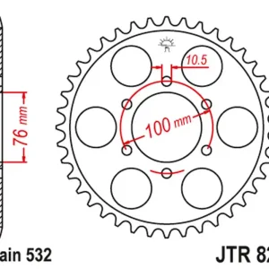 JT rozeta 806 43 SUZUKI RF 900R 94-00 (80643JT) (řetěz 532) Doprava Zdarma