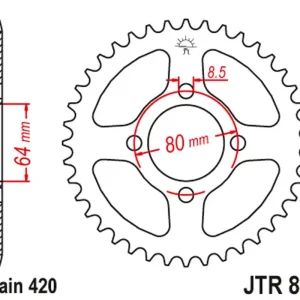 Cenový Hit JT rozeta 834 31 YAMAHA LB 50 CHAPPY -85, LB 80 77-78 (83431JT) (řetěz 420)