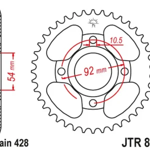 Nakupujte Hned JT rozeta 843 49 YAMAHA SR 125 82-03 (84349JT) (řetěz 428)