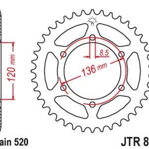 JT rozeta 859 37 YAMAHA SRX 600 86-94 (85937JT) (řetěz 520) Levný