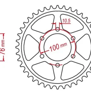 Přímo Od Výrobce MTX PARTS rozeta 825 45 SUZUKI GSF 1200 BANDIT 95-05 (řetěz 530) - viz 816 45 (JTR816.45)