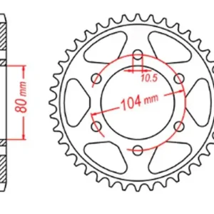 MTX PARTS rozeta 4359 43 KAWASAKI ZX750R, NINJA, KLZ VERSYS (12-) (JTR1489.43) (řetěz 525) Nejprodávanější