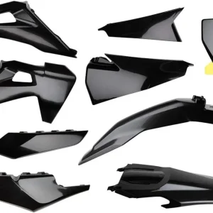 POLISPORT kompletní sada plastů (FULL KIT) HUSQVARNA TC/FC TPI 19-22 v sadě tabulka přední (8666500006) a kryty tlumičů (8398900002) barva černá Luxusní