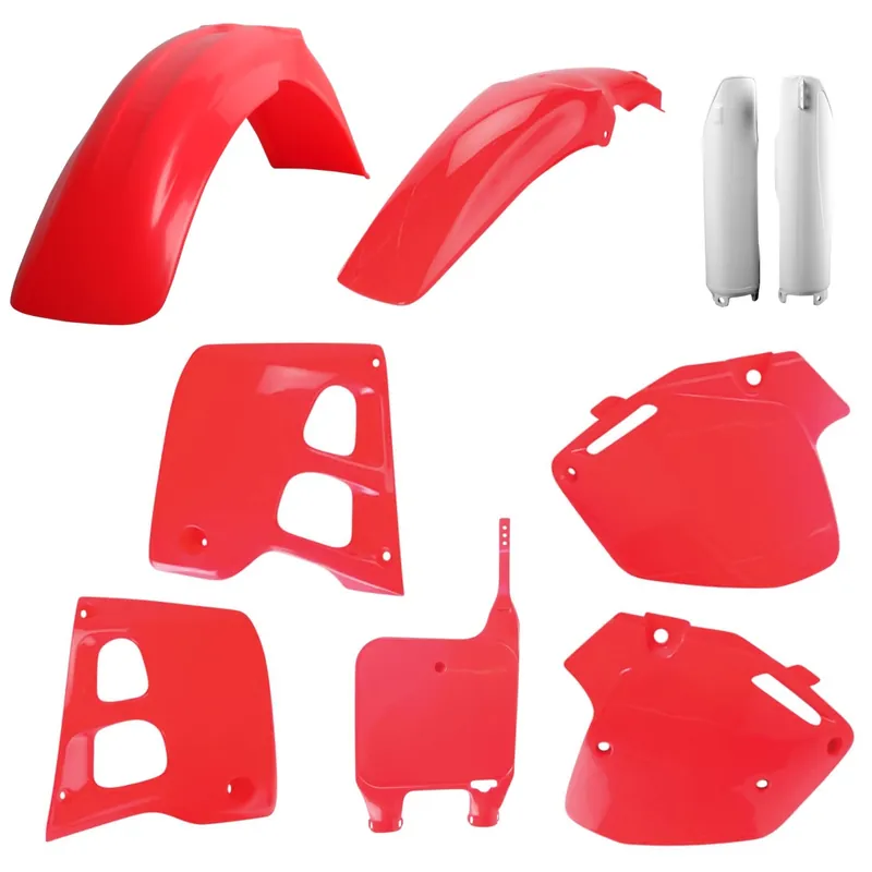 Nakupujte Hned POLISPORT kompletní sada plastů (FULL KIT) HONDA CR 125 91-92; CR 250 90-91 v sadě tabulka přední (8680700002) i kryty tlumičů (8394000001) barva červená