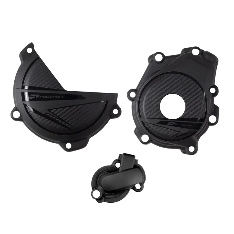 POLISPORT sada krytu alternátoru, spojky a vodního čerpadla KTM SX-F 450 23-25; XC-F 450 23-25; SMR450 23-25; HUSQVARNA FC/FS 450 23-25 barva černá Přímo Od Výrobce