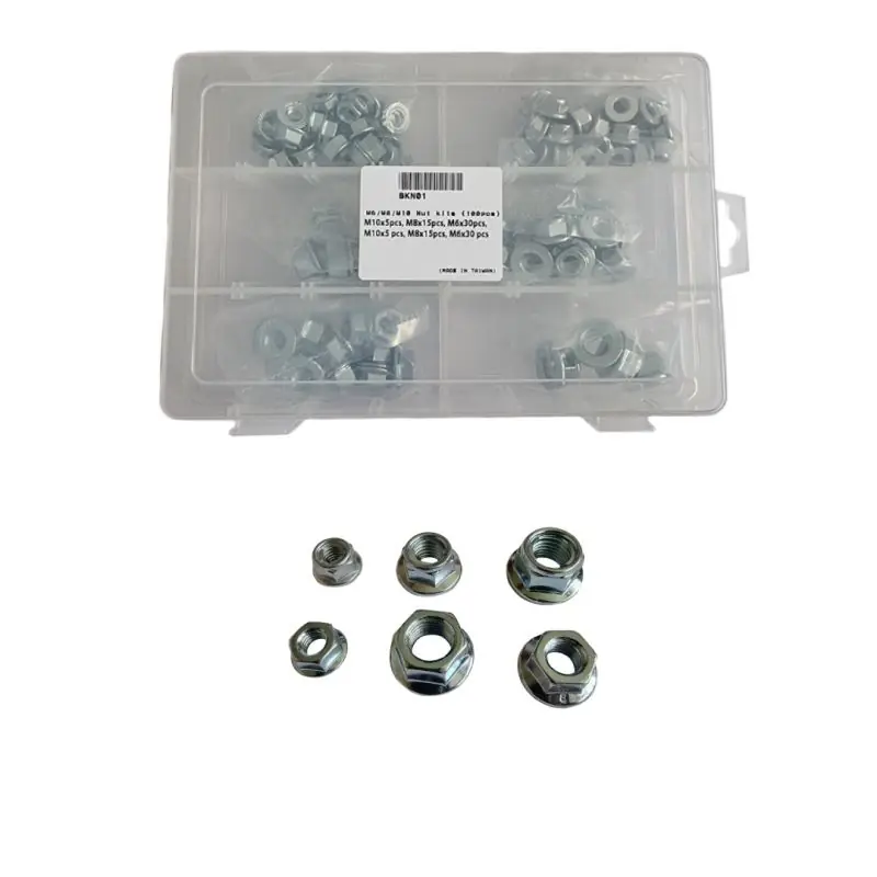 ACCEL sada přírubových matic hladkých i jistících M6/M8/M10 (100 kusů) Originální