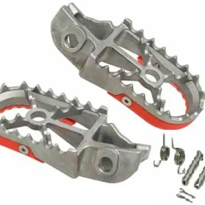 Speciální Cena BUZZETTI stupačky řidiče KTM SX 85 18-22; SX/SXF 125/250/350/450 16-22; HUSQVARNA TC 85 18-22; TC 125 16-22; FC 250-450 16-22; FX 350/450 17-22 ( nerez v kompletu s montážní sadou 2 pružiny, 2 svorky, 2 podložky, 2 závlačky)