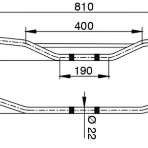 BUZZETTI řidítka ocelová s hrazdou průměr 22mm barva černá Přímo Od Výrobce