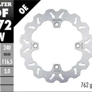 GALFER brzdový kotouč zadní HONDA CBF 500N 04-; CB 600 HORNET 07-; CBF 600S/N 04-; CB 750 HORNET 22- (WAVE FIXED) (240X116,5X5mm) Hit Sezóny