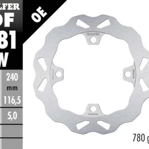 Horká Nabídka GALFER brzdový kotouč zadní HONDA CB 400X/F 13-; CB 500F/X (ABS) 13-21; CB 650F 14-; CB 650R 19-23; CBR 650R 19-23; FORZA 750 21-23 (WAVE FIXED) (240X116,5X5mm)